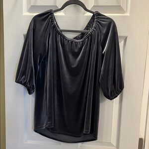 SOUTHCOTT Charcoal Velvet Blouse